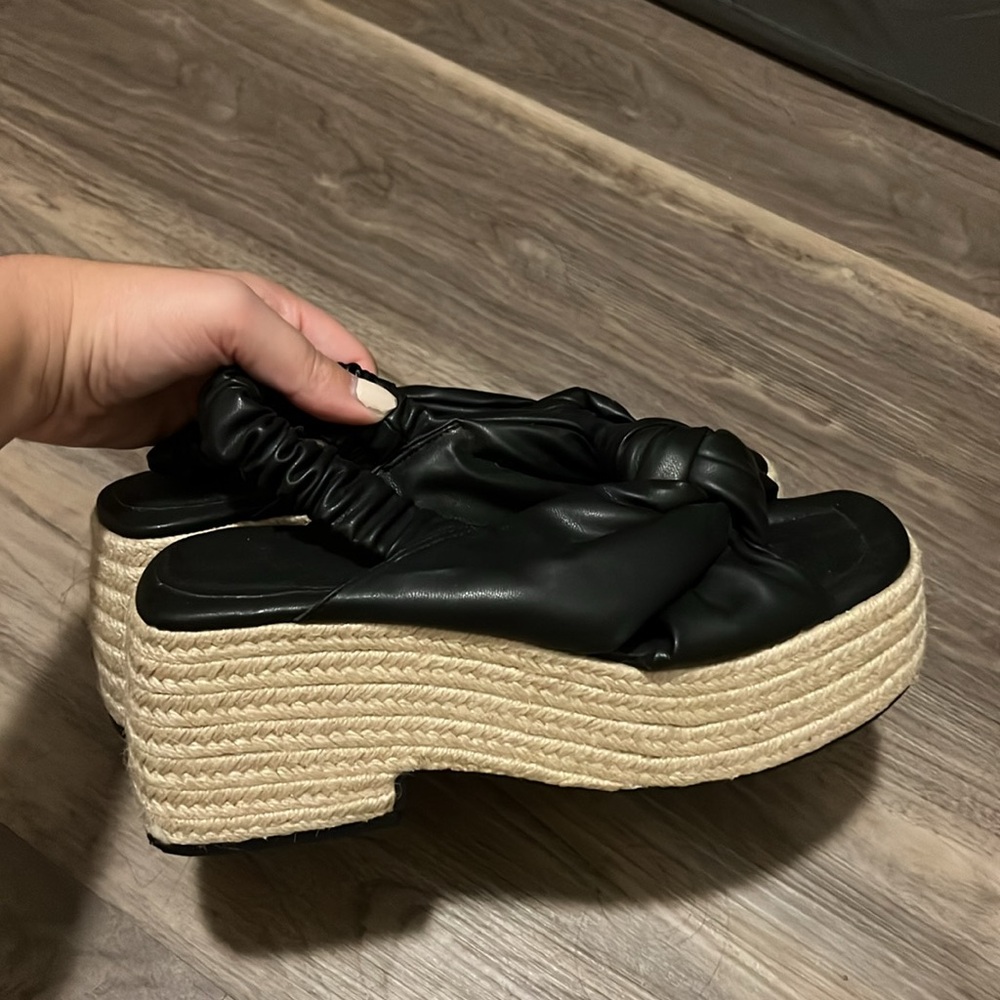Black espadrille heels